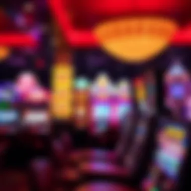 Group of diverse slot machines in a casino