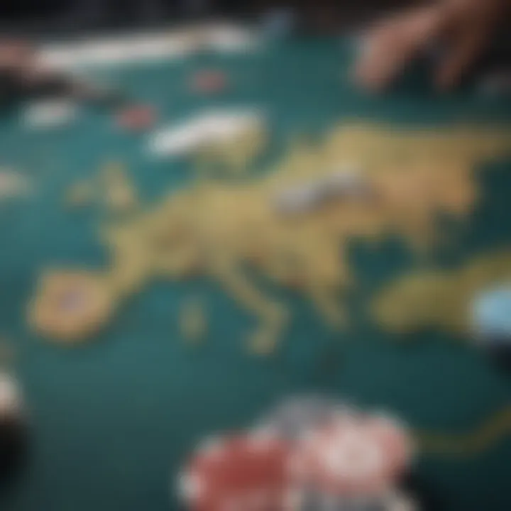 Map showcasing different online poker regulations across the globe