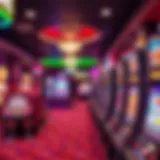 A vibrant casino floor showcasing a variety of slot machines