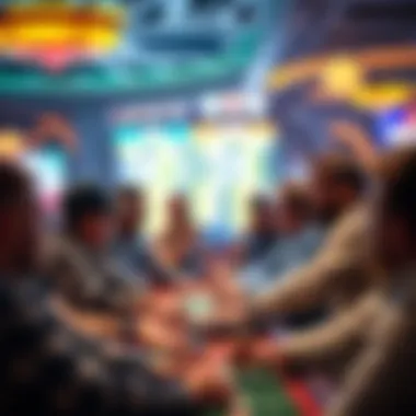 Diverse group of bettors enjoying a game in a lively atmosphere