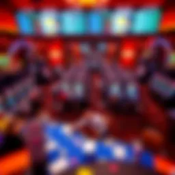 Bird's eye view of a bustling sports betting venue in Iowa