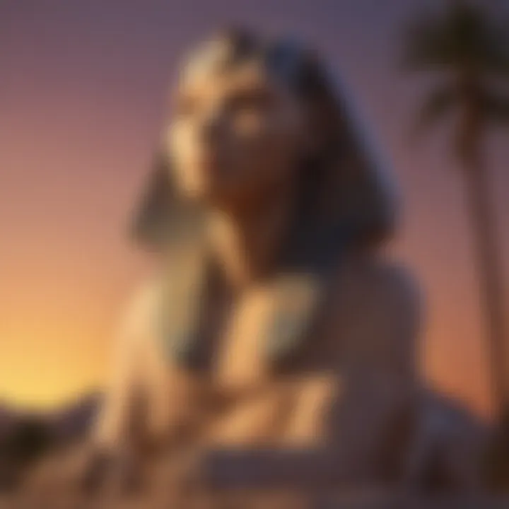 The grandeur of the Sphinx in Las Vegas at dusk