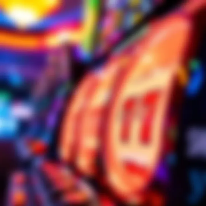 Close-up of spinning reels on a Triple Lucky Slot Machine