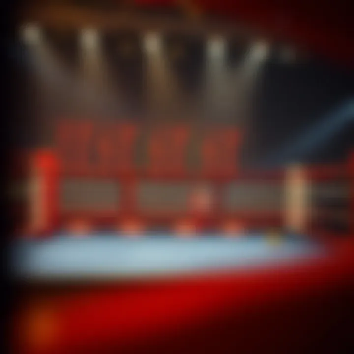 A boxing ring with odds displayed