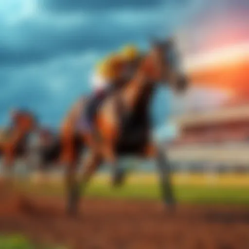 A majestic racehorse galloping on a track