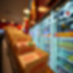 Lottery ticket display at a retail outlet