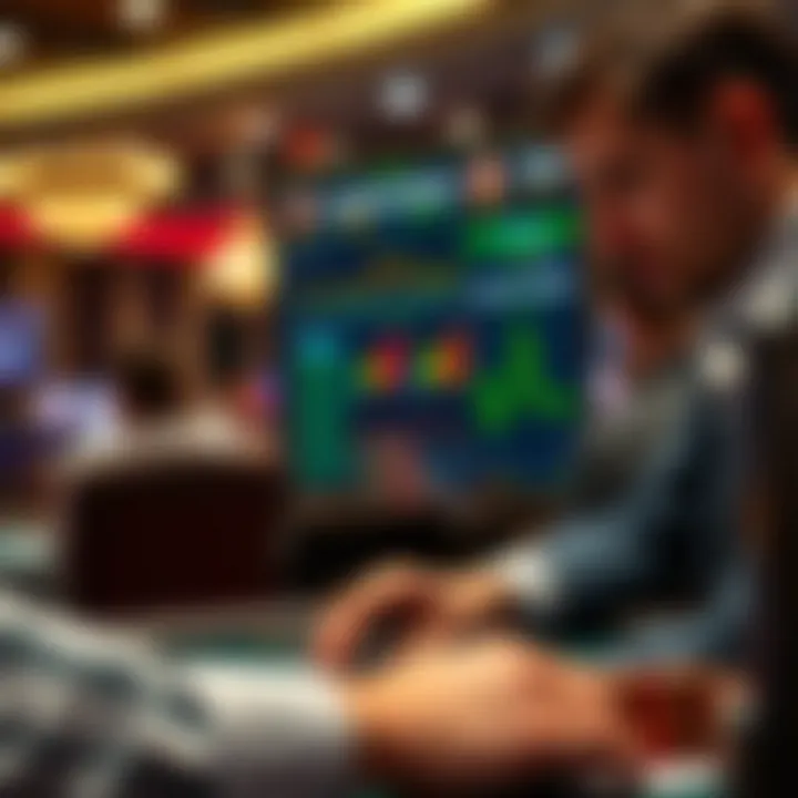 Analysis and Strategy in Betting A close-up of a player analyzing game statistics