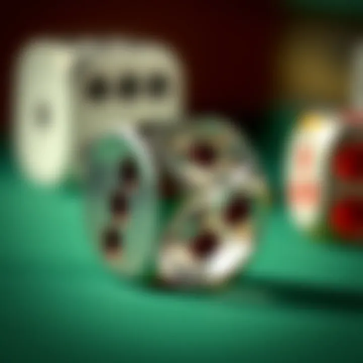 Close-up of a six-sided die with intricate designs highlighting its significance in traditional games.