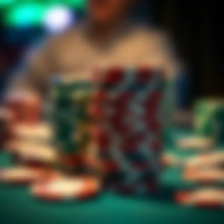 Chips stacked after a successful Omaha poker round