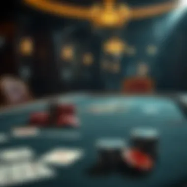 Omaha poker table setup with cards and chips