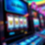 Close-up of a digital slot machine interface