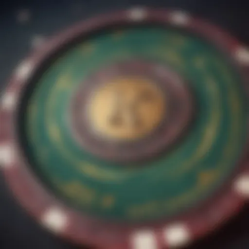 Close-up of a casino chip on a game table